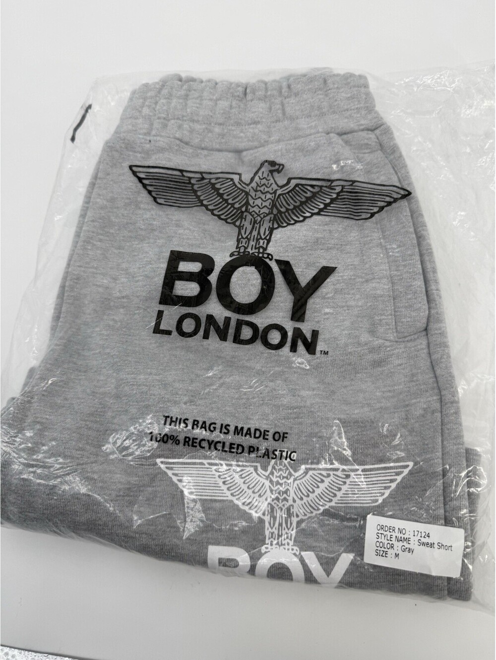 BOY LONDON Mens Sweat Shorts Gray Sz M NWT Deadstock 17124 - Picture 9 of 9